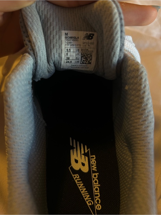 New Balance Grey and White Mesh Suede Trainer